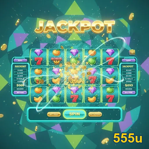 Imagem de variados jogos de slot destacando diversidade de temas na experiência autêntica na 555u